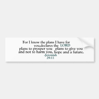 エレミ感動的ヤ29:11 バンパーステッカー