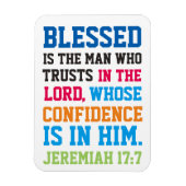 エレミ賛美ヤ17:7は聖書の聖句である マグネット (縦)