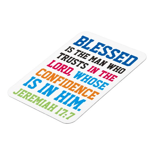 エレミ賛美ヤ17:7は聖書の聖句である マグネット (左側)