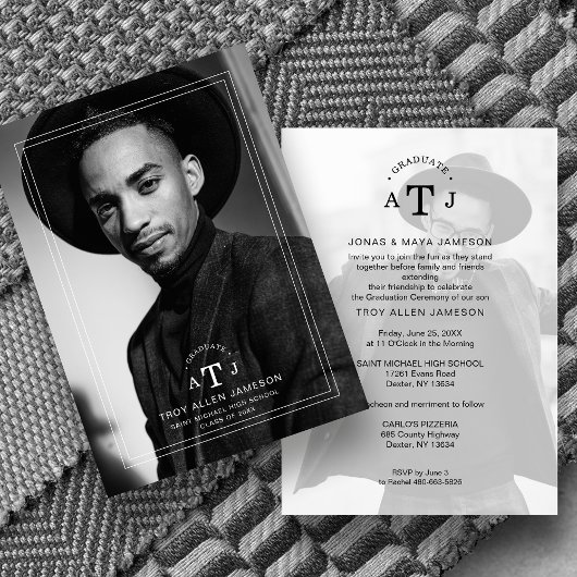 エレメミニマルント透明モダン性2枚の写真 招待状