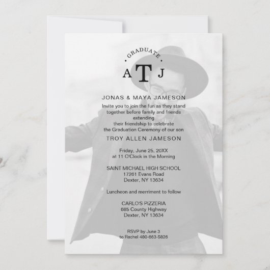 エレメミニマルント透明モダン性2枚の写真 招待状 (正面)