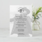 エレメミニマルント透明モダン性2枚の写真 招待状 (スタンド正面)