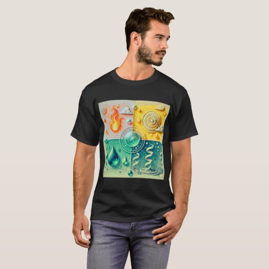 エレメンタルバランス抽象デザイン 2026 Tシャツ (正面フル)