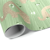 エレメンツメタリハート金ゴールドミント男の赤ちゃんガール ラッピングペーパー (ロールコーナー)