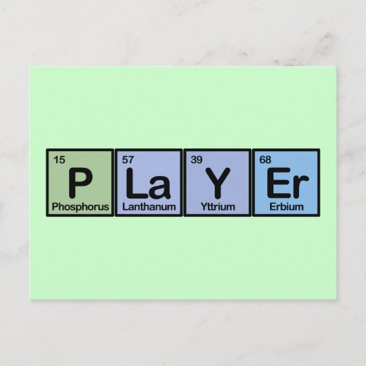 エレメントから作られたプレーヤー ポストカード (正面)