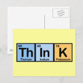 エレメントで作られたThink ポストカード (正面/裏面)