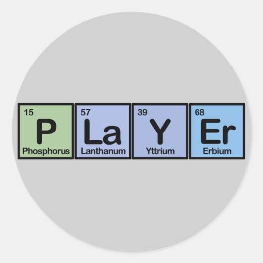 エレメントで作成したプレーヤー ラウンドシール (正面)