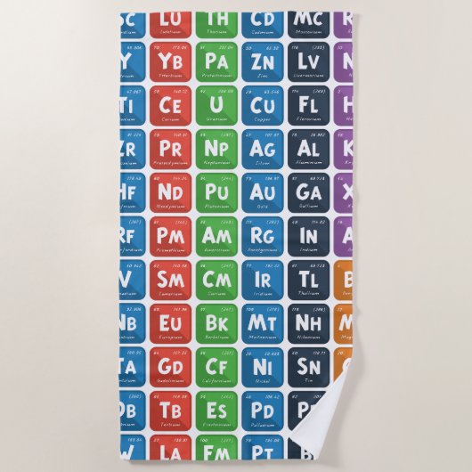 エレメントの周期表3 ビーチタオル (正面)