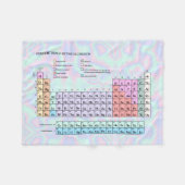 エレメントの周期表、パステル虹色 フリースブランケット (正面(横))