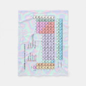 エレメントの周期表、パステル虹色 フリースブランケット (正面)