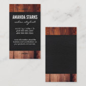 エレメント華美木目レザー 名刺 (正面/裏面)