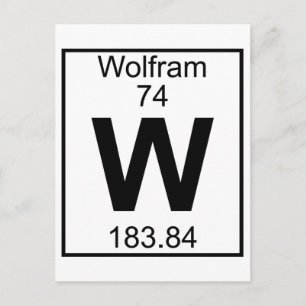 エレメント074 - W - Wolfram (フル) ポストカード