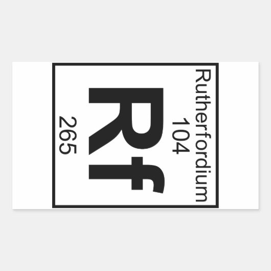 エレメント104 - Rf - Rutherfordium （フル） 長方形シール (正面)