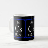 エレメント55 mug – セシウムブラック コーヒーマグカップ (正面左)