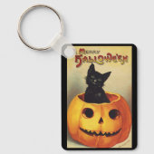 エレンメリークラッサドルのハロウィーン、ヴィンテージ猫 キーホルダー (正面)
