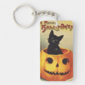 エレンメリークラッサドルのハロウィーン、ヴィンテージ猫 キーホルダー (正面)
