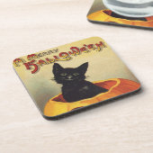エレンメリークラッサドルのハロウィーン、ヴィンテージ猫 コースター (左側)