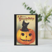 エレンメリークラッサドルのハロウィーン、ヴィンテージ猫 シーズンポストカード (スタンド正面)
