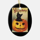 エレンメリークラッサドルのハロウィーン、ヴィンテージ猫 セラミックオーナメント (裏面)