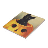 エレンメリークラッサドルのハロウィーン、ヴィンテージ猫 タイル (側面)