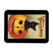 エレンメリークラッサドルのハロウィーン、ヴィンテージ猫 マグネット (横)