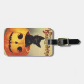 エレンメリークラッサドルのハロウィーン、ヴィンテージ猫 ラゲッジタグ (正面横)