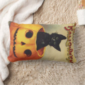 エレンメリークラッサドルのハロウィーン、ヴィンテージ猫 ランバークッション (ブランケット)