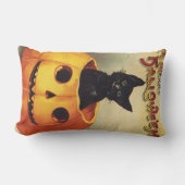 エレンメリークラッサドルのハロウィーン、ヴィンテージ猫 ランバークッション (正面)