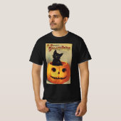エレンメリークラッサドルのハロウィーン、ヴィンテージ猫 Tシャツ (正面フル)