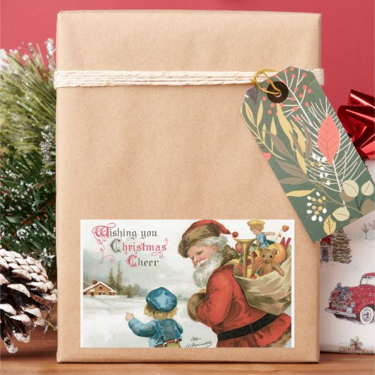 エレン・クラプスダルによるクリスマスの挨拶 長方形シール (クリスマス)