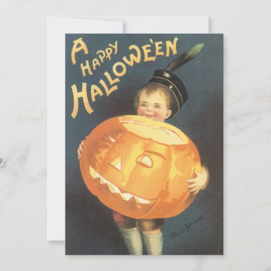 エレン・クラプスダルによるヴィンテージ ハッピー ハロウィン パーティ 招待状 (正面)