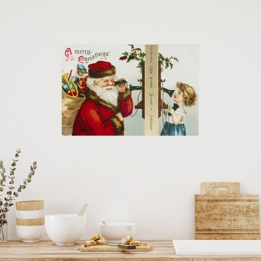 エレン・クラプスダルによる『クリスマスおめでとう サンタクロース』 ポスター (キッチン)