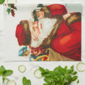 エレン・クラプスダルによる『楽しいクリスマス サンタクロース』 キッチンタオル (折り畳み)