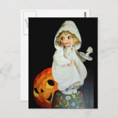 エレン・H・クラプスダル: ろうそくを持つ少女 ポストカード (正面/裏面)