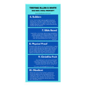 エレンG.ホワイトのテスト ラックカード (裏面)