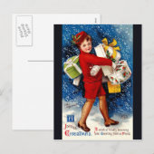 エレンH.クラッサドル – クリスマスショッピングガール シーズンポストカード (正面/裏面)