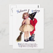 エレンH.クラップサドル：ネコ付き小さな魔女 ポストカード (正面/裏面)