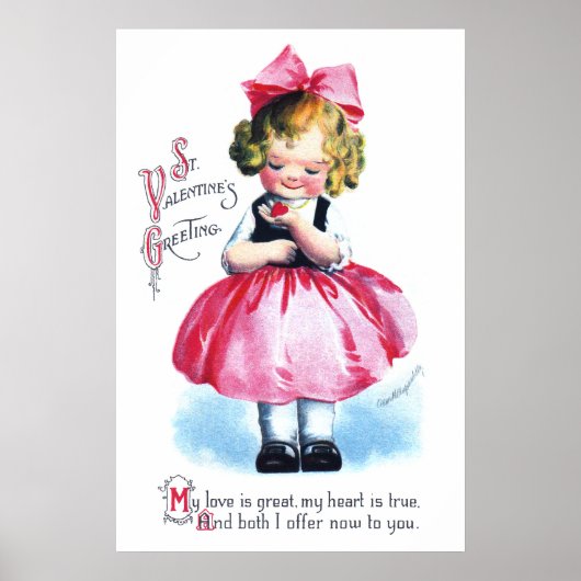 エレンH.クラップサドル：ハート付き女の子 ポスター (正面)