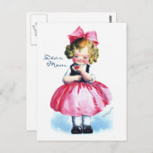 エレンH.クラップサドル：ハート付き女の子 ポストカード (正面/裏面)