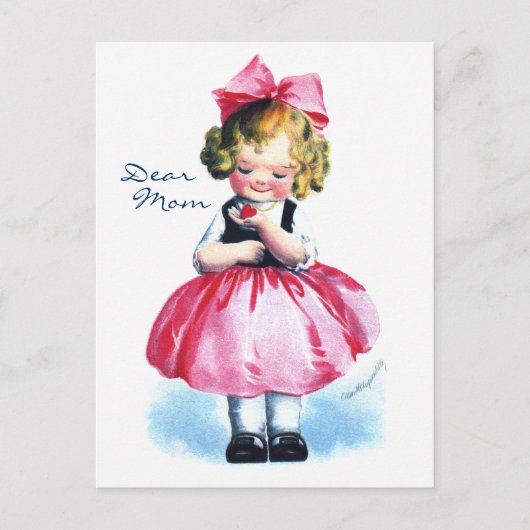 エレンH.クラップサドル：ハート付き女の子 ポストカード (正面)