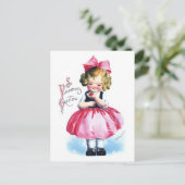 エレンH.クラップサドル:ハート付き女の子 ポストカード (スタンド正面)