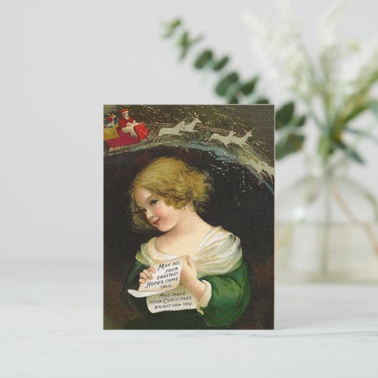 エレンH.クラップサドル – 手紙とクリスマスガール シーズンポストカード (スタンド正面)