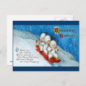 エレンH. Clapsaddle: そりの冬の子供 シーズンポストカード (正面/裏面)