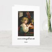 エレンH. Clapsaddle -執筆クリスマスの女の子 シーズンカード (裏面)