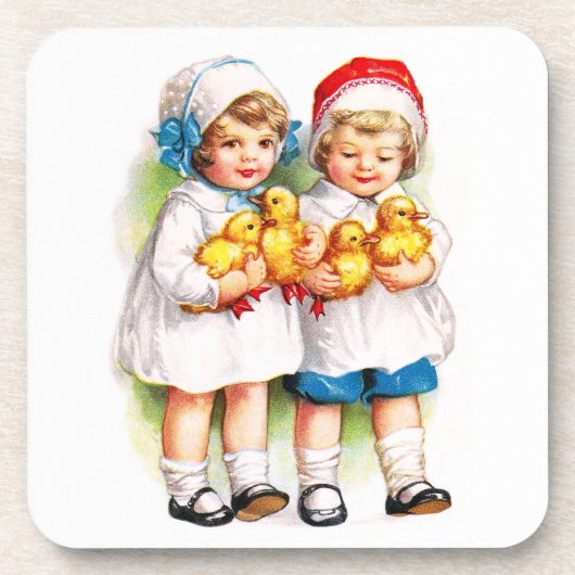 エレンH. Clapsaddle: 子ガモを持つ子供 コースター (正面)