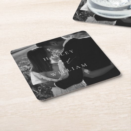 エレ結婚スミアの写真 スクエアペーパーコースター (アングル)