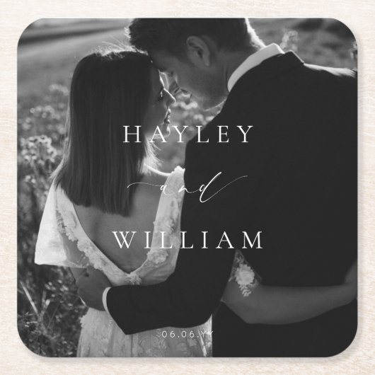 エレ結婚スミアの写真 スクエアペーパーコースター (正面)