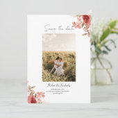 エレ  ピンクの花 エレガントなウェディング セーブ・ザ・デート (スタンド正面)