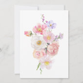 エロイズピンクフローラベビーイン開花ベビーシャワー 招待状 (裏面)