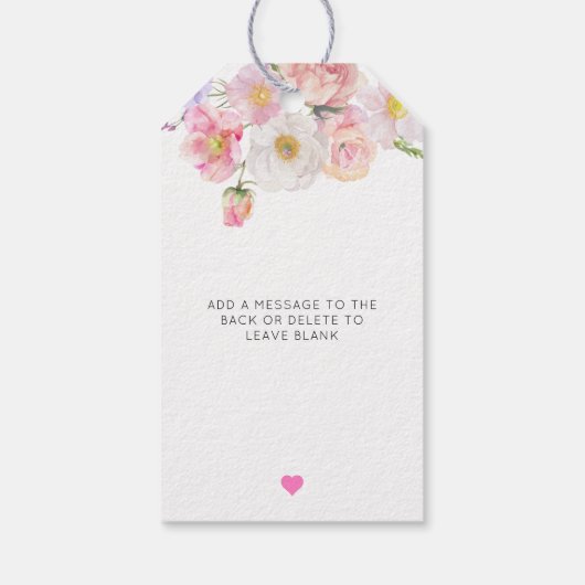 エロイーズ ピンク フラワーラブ イン ブルーム ブライダルシャワー ギフトタグ (裏面)
